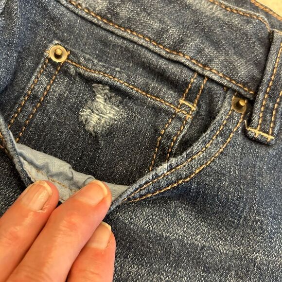 Time and Tru Blue Distressed Jean Shorts - Picture 6 of 9
